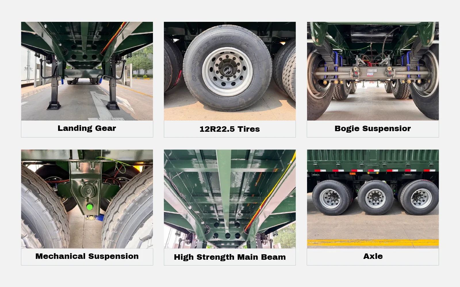 3 axle fence cargo semi trailer labeled structural diagram with high fence sides