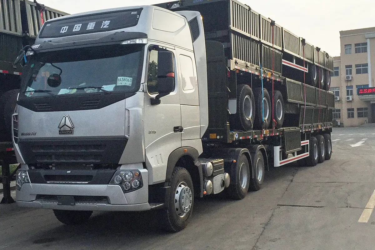 3 axle fence cargo semi trailer stack loading for overseas sea transportation