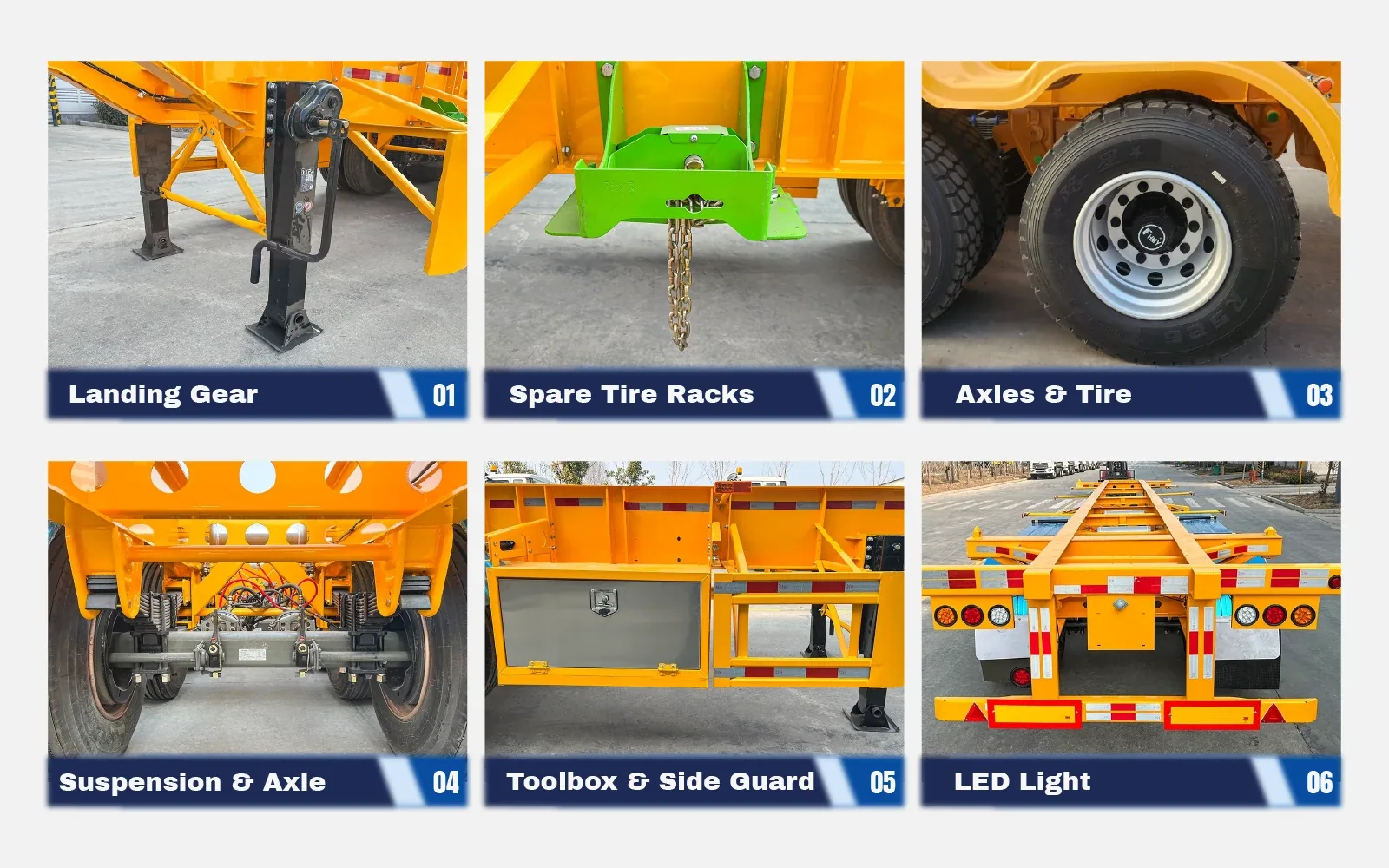 40ft container chassis semi trailer spare parts introduction