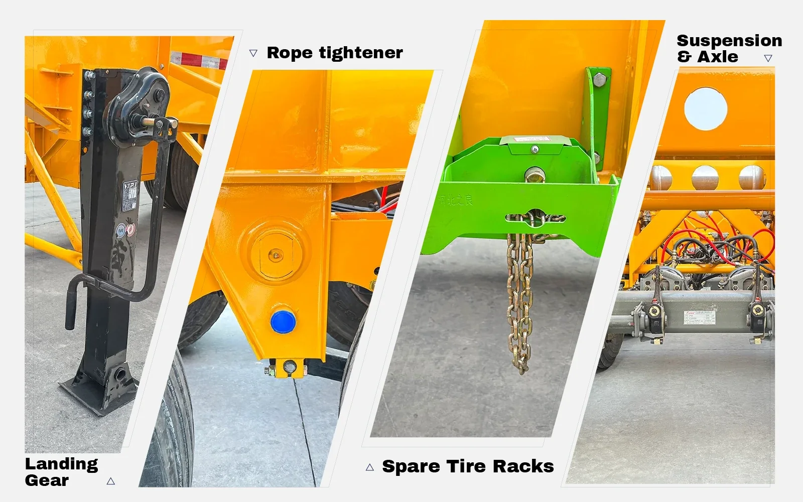 45ft skeleton semi trailer landing gear axle and lights