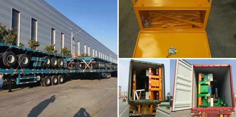 45ft skeleton semi trailer bulk shipment and spare parts packing picture