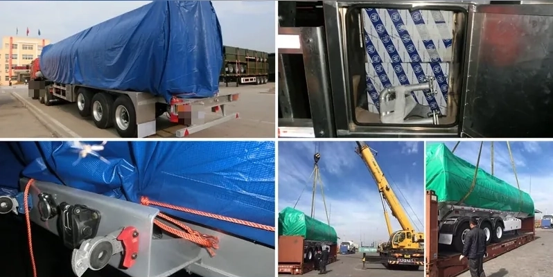 chemical liquid tanker trailer corrosion resistant tank for hazardous liquid hauling