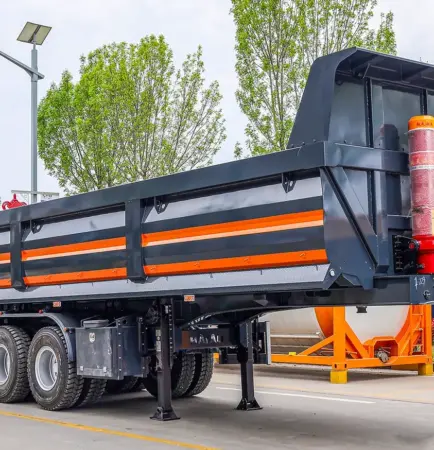 3-axle rear dump semi trailer hauling aggregate — the trailer segment of the tipper trucks market